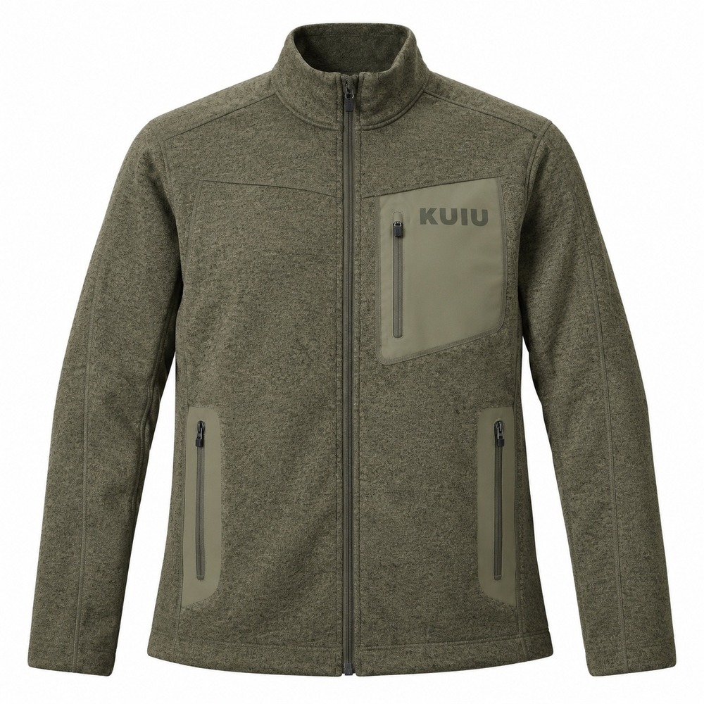 KUIU Base Camp  High Loft Sweater Fleece Men's L Green Full Zip Hunting Jacket
